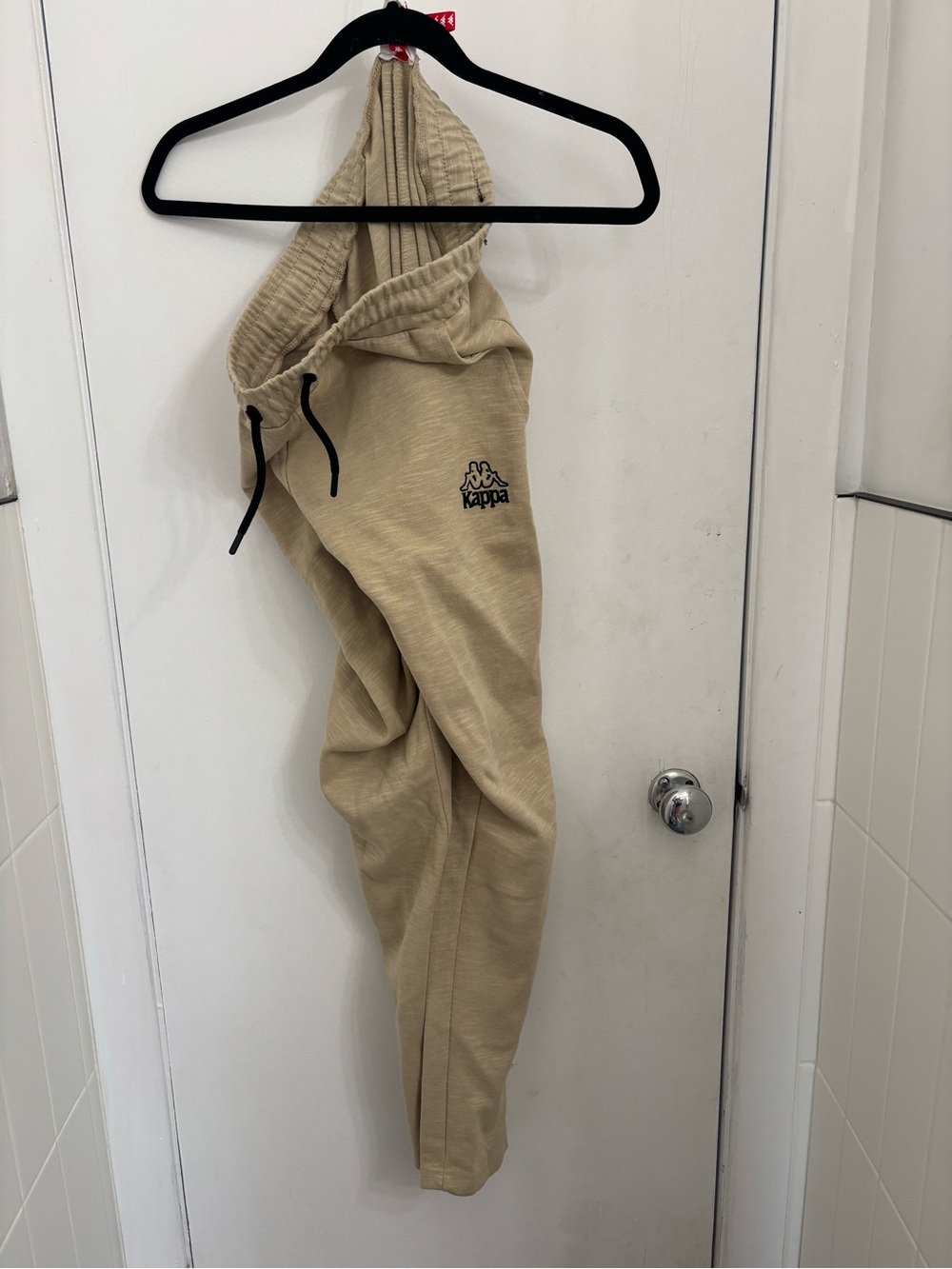Kappa Tan Jogger Pants with Black Drawstring